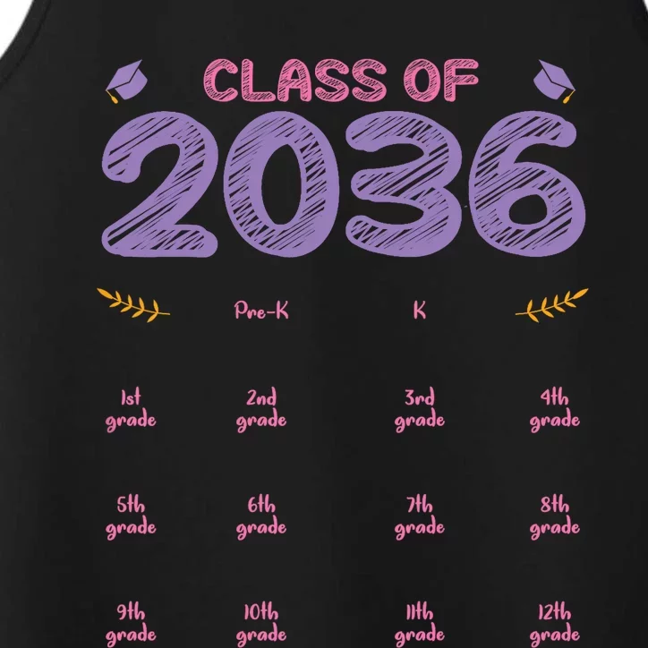 Grow With Me Graduation First Day of School Class of 2036 Performance Tank