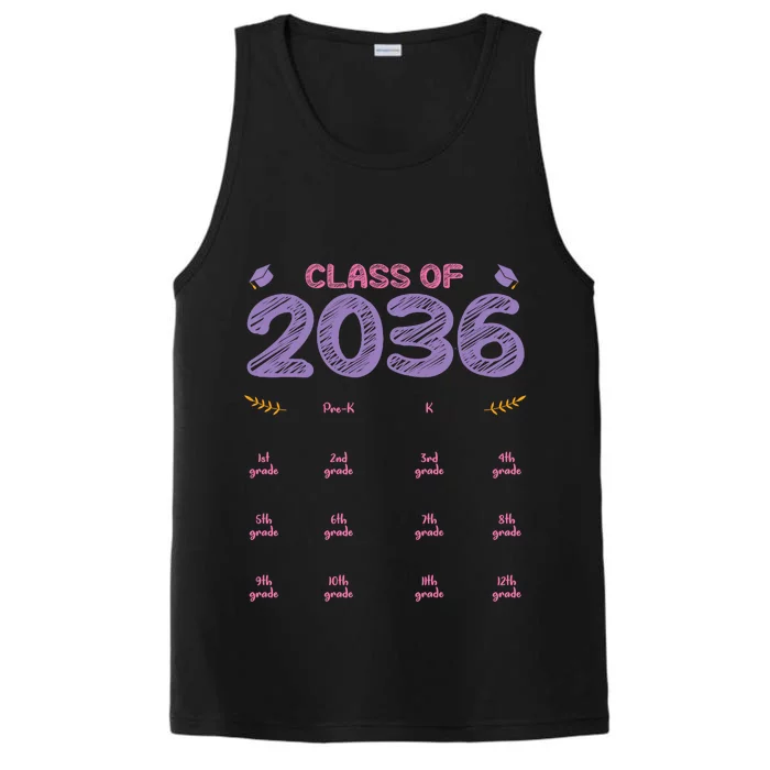 Grow With Me Graduation First Day of School Class of 2036 Performance Tank