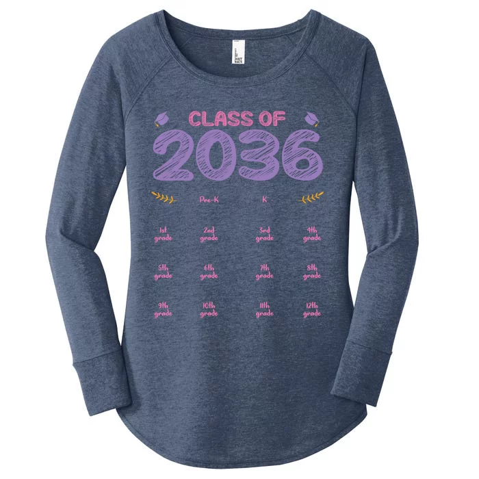 Grow With Me Graduation First Day of School Class of 2036 Women's Perfect Tri Tunic Long Sleeve Shirt