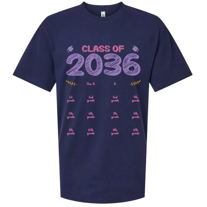 Grow With Me Graduation First Day of School Class of 2036 Sueded Cloud Jersey T-Shirt