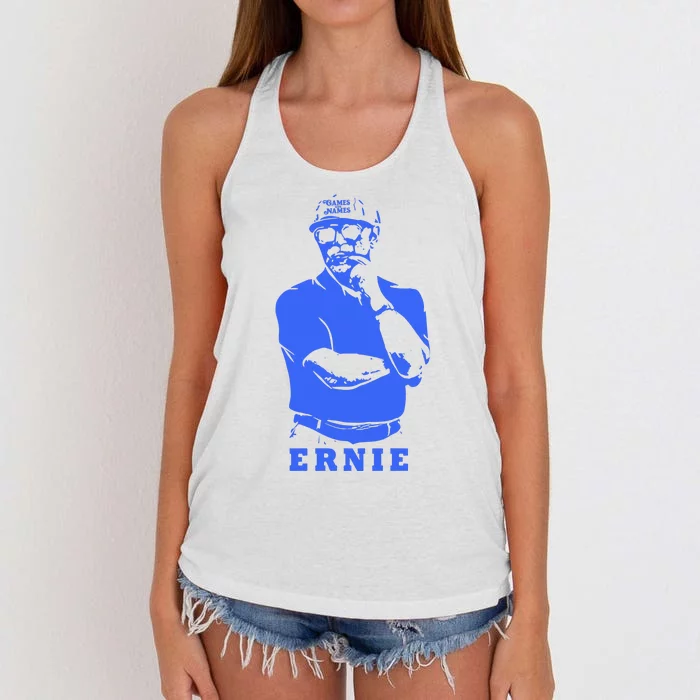 Games With Names Ernie Adams Women's Knotted Racerback Tank