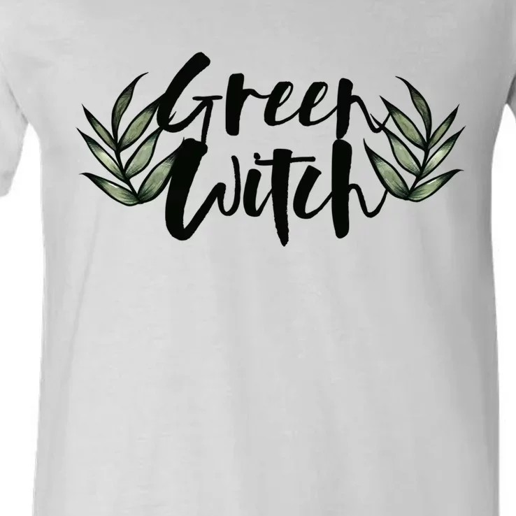 Green Witch Nature Lovers Earth Day Cool Gift V-Neck T-Shirt