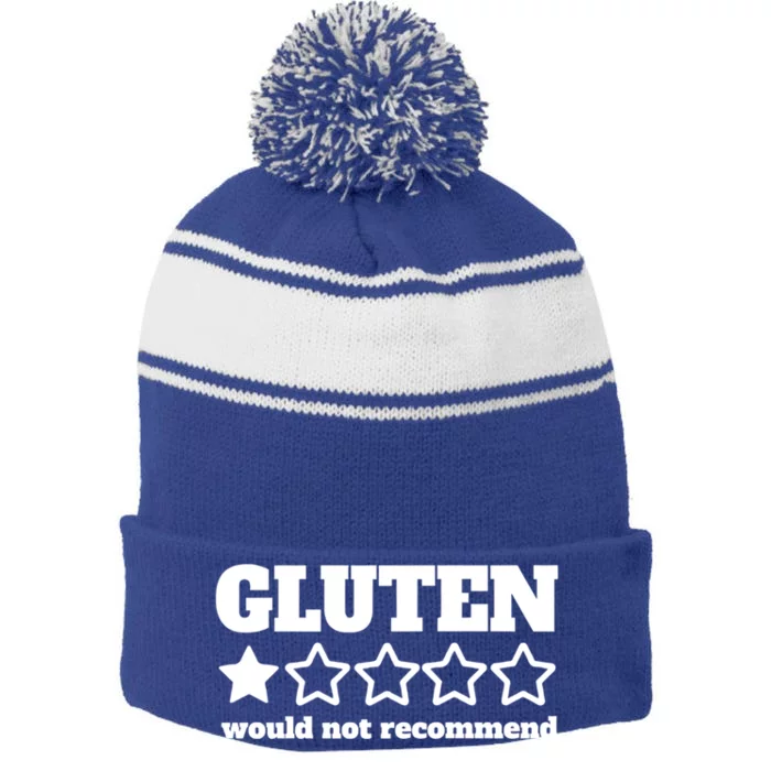 Gluten Would Not Recomd Celiac Disease Awareness Gluten Gift Stripe Pom Pom Beanie