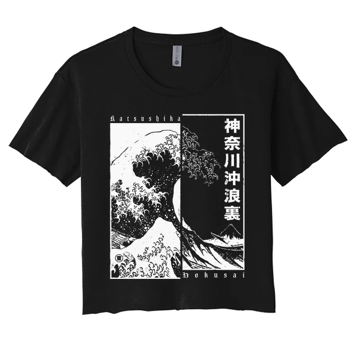 Great Wave Off Kanagawa Japanese Aesthetic Hokusai Women's Crop Top Tee