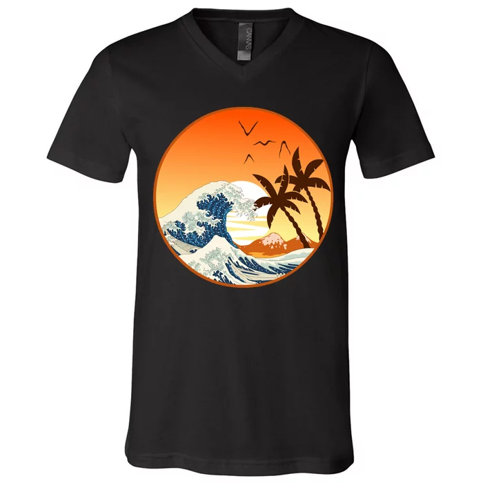 Great Wave Off Kanagawa V-Neck T-Shirt