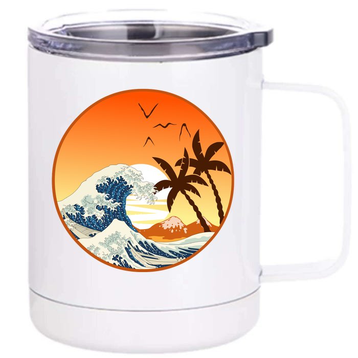 Great Wave Off Kanagawa Front & Back 12oz Stainless Steel Tumbler Cup