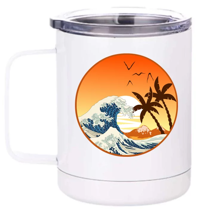 Great Wave Off Kanagawa Front & Back 12oz Stainless Steel Tumbler Cup