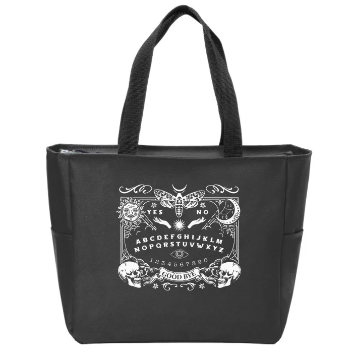 Gothic Witchcraft Occult Halloween Decorative Rib Zip Tote Bag