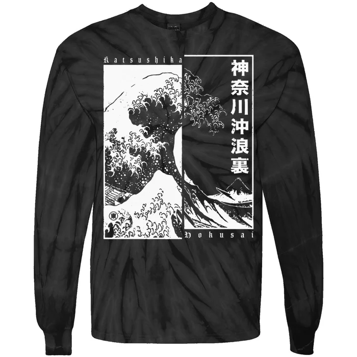 Great Wave Off Kanagawa Japanese Aesthetic Hokusai Tie-Dye Long Sleeve Shirt