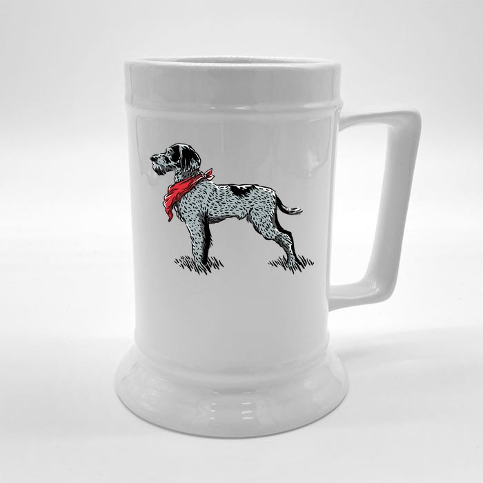 German Wirehaired Pointer Front & Back Beer Stein