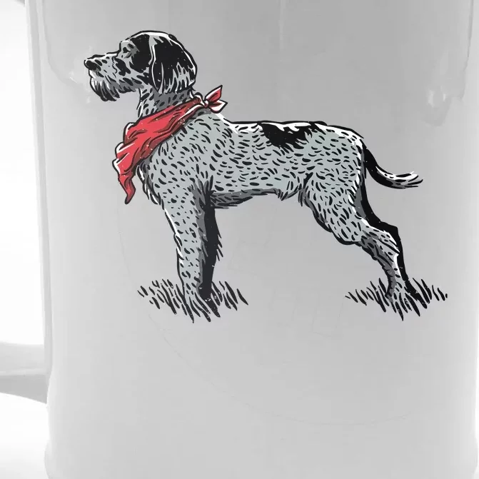 German Wirehaired Pointer Front & Back Beer Stein