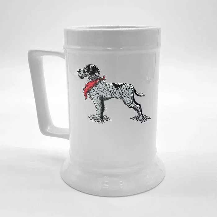 German Wirehaired Pointer Front & Back Beer Stein