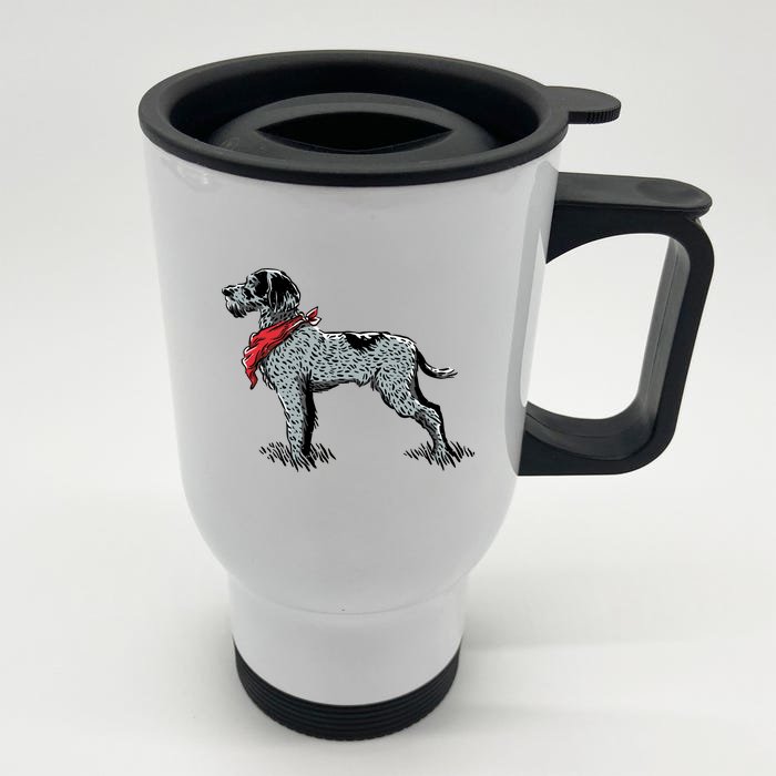 German Wirehaired Pointer Front & Back Stainless Steel Travel Mug