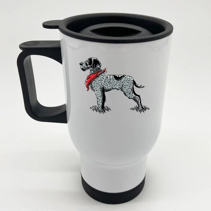 German Wirehaired Pointer Front & Back Stainless Steel Travel Mug