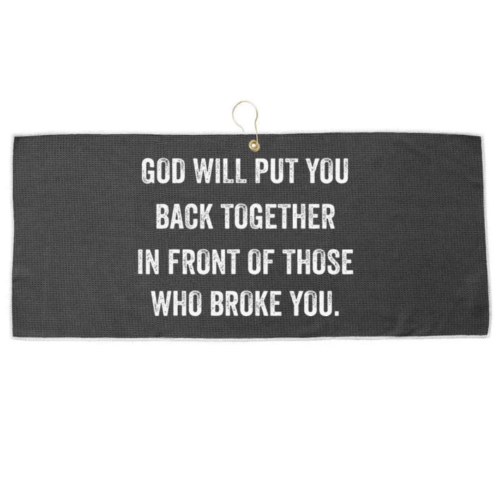 God Will Put You Back Together Large Microfiber Waffle Golf Towel