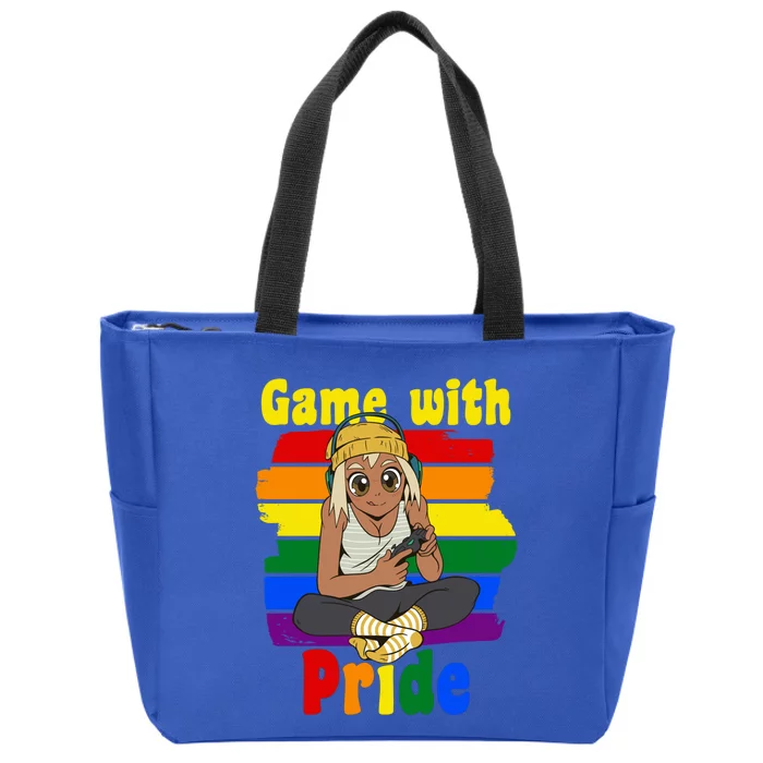 Game With Pride Gaymer Lesbian Gamer Gift Zip Tote Bag