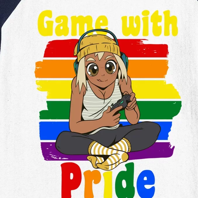 Game With Pride Gaymer Lesbian Gamer Gift Baseball Sleeve Shirt