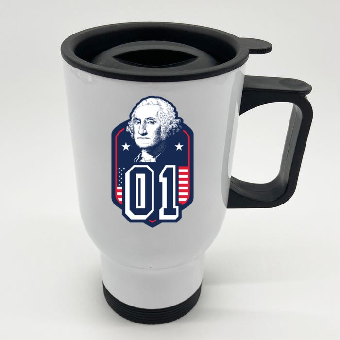 George Washington President Number 1 American Gift Front & Back Stainless Steel Travel Mug