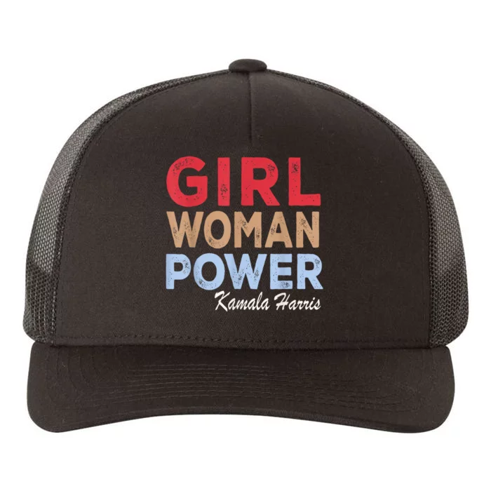 Girl Woman Power Kamala Harris Retro Vintage Yupoong Adult 5-Panel Trucker Hat