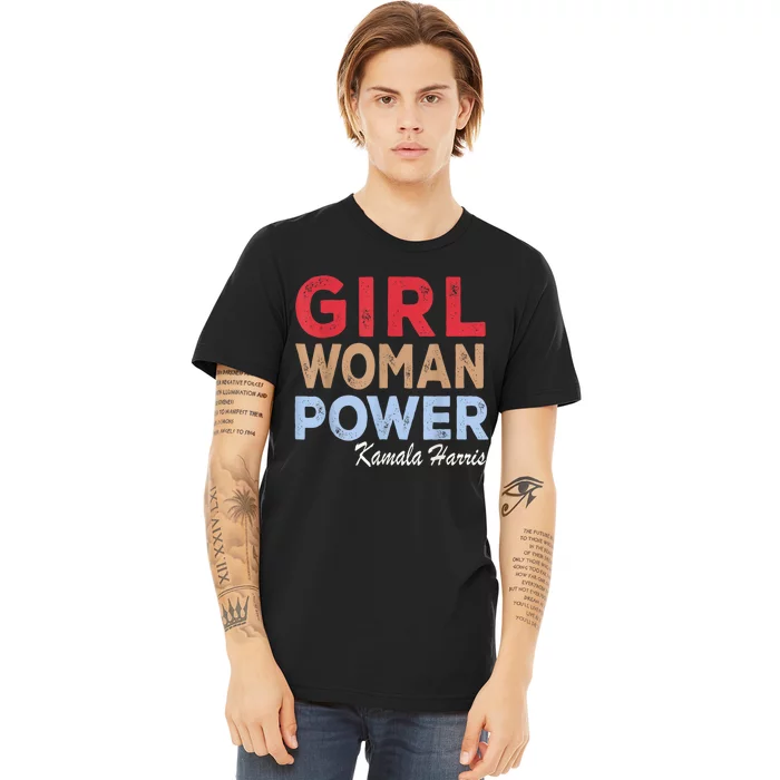 Girl Woman Power Kamala Harris Retro Vintage Premium T-Shirt