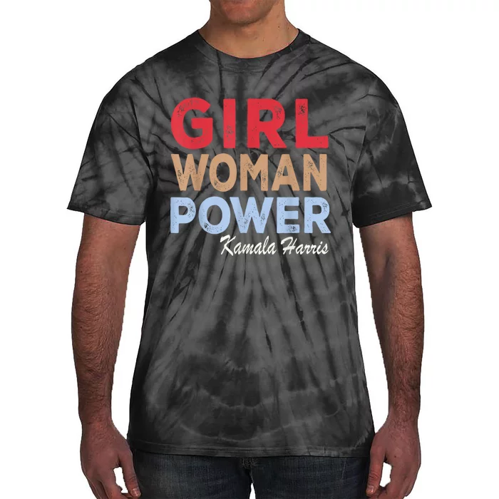 Girl Woman Power Kamala Harris Retro Vintage Tie-Dye T-Shirt