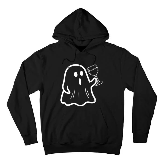 Ghost Wine Pocket Cute Hallowine Halloween Costume Women Tall Hoodie