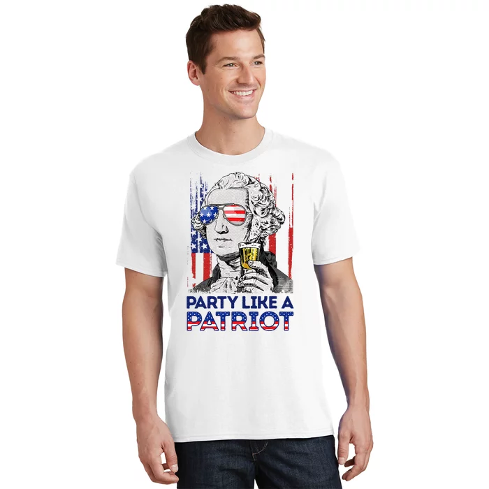 George Washington Party Like A Patriot 4th Of July T-Shirt