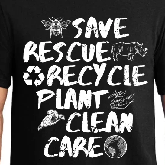 Global Warming Quote Save Rescue Recycle Plant Clean Care Gift Pajama Set