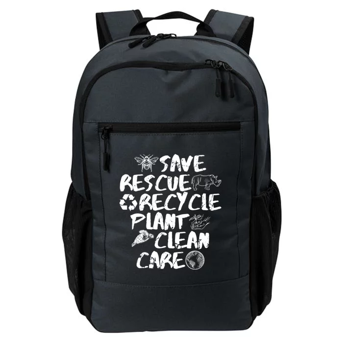 Global Warming Quote Save Rescue Recycle Plant Clean Care Gift Daily Commute Backpack