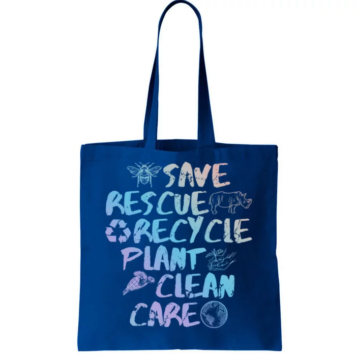 Global Warming Quote Save Rescue Recycle Plant Clean Care Funny Gift Tote Bag