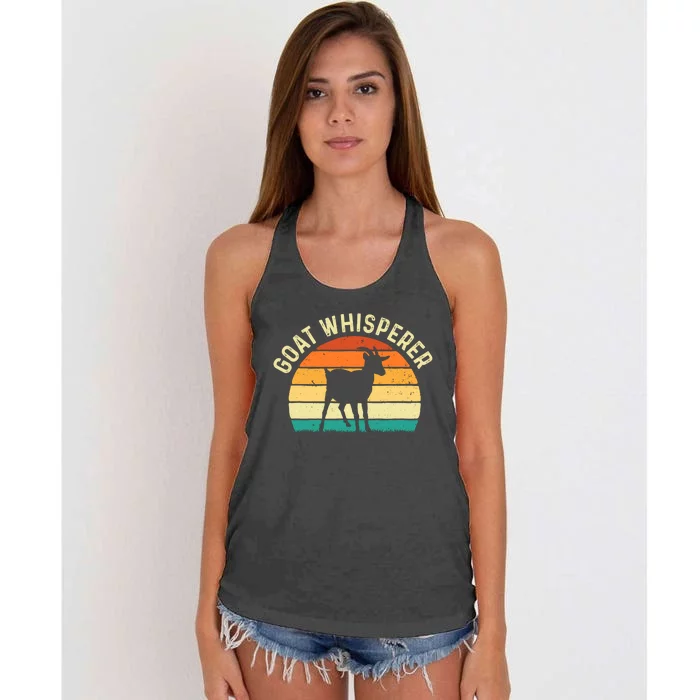 Goat Whisperer Retro Vintage Animal Lover Farmer Rancher Women's Knotted Racerback Tank