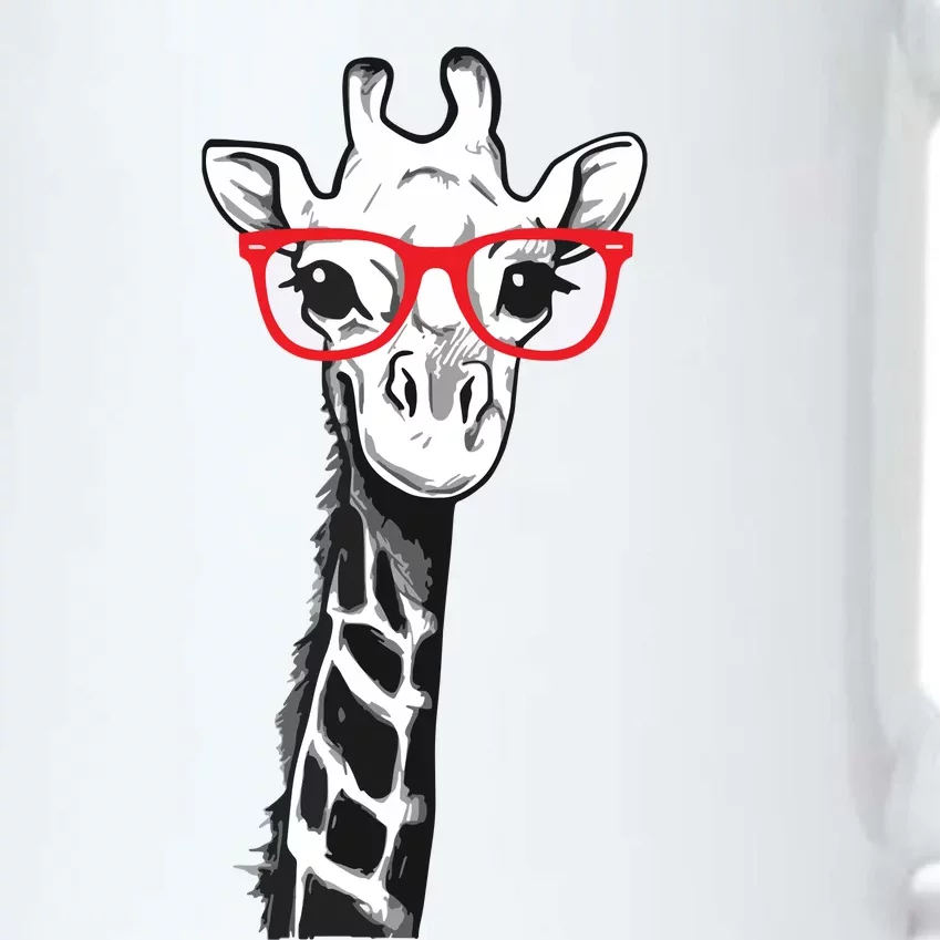 Giraffe With Red Glasses Gift For Zoo Animal Lovers Black Color Changing Mug