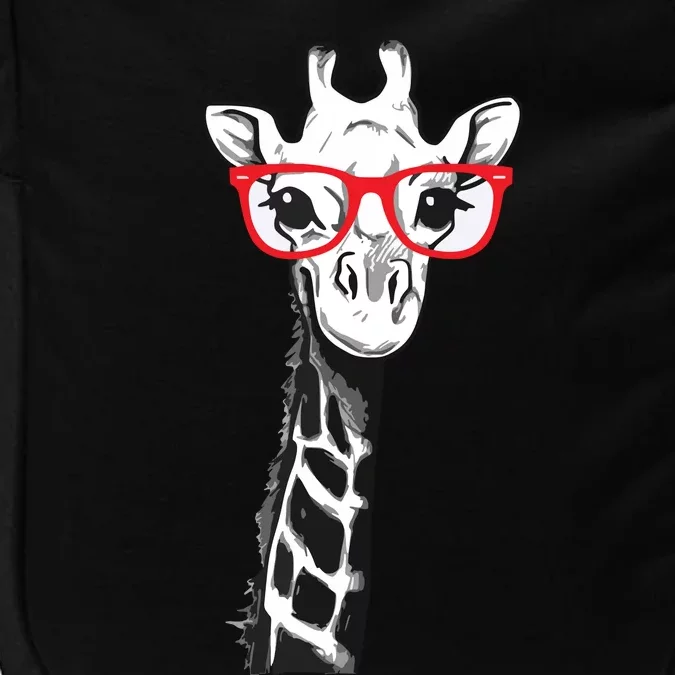 Giraffe With Red Glasses Gift For Zoo Animal Lovers Impact Tech Backpack