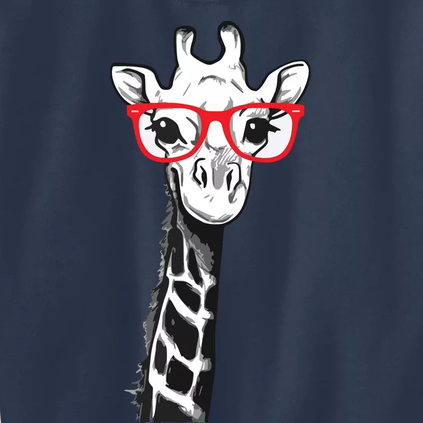 Giraffe With Red Glasses Gift For Zoo Animal Lovers Kids Sweatshirt