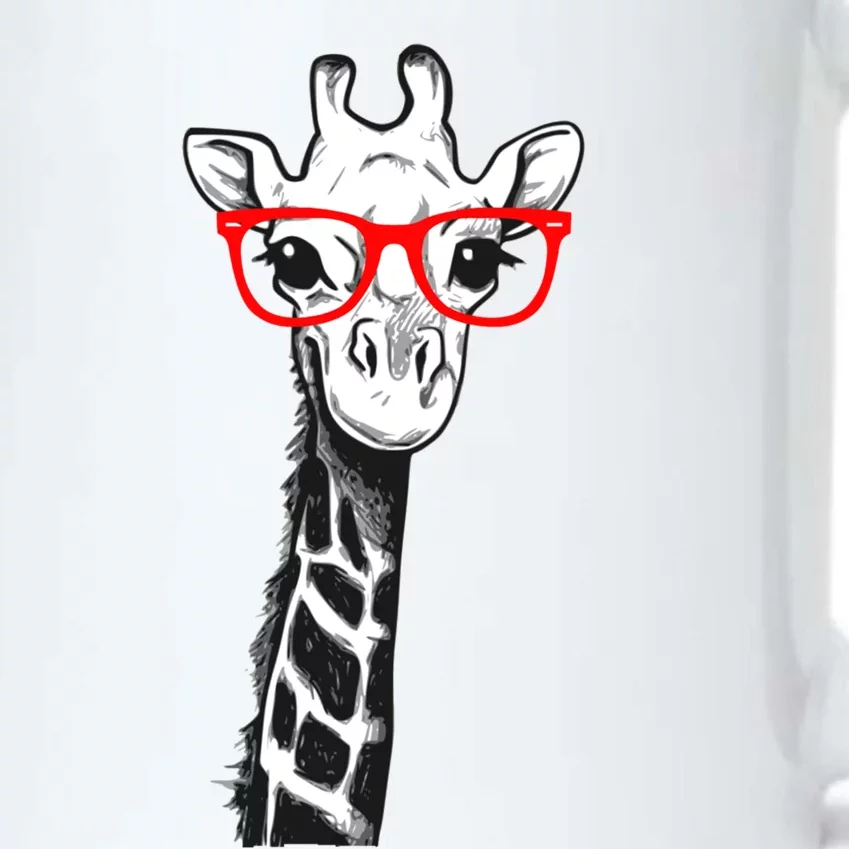 Giraffe With Red Glasses Gift For Zoo Animal Lovers Gift Black Color Changing Mug