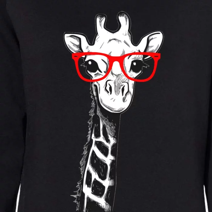 Giraffe With Red Glasses Gift For Zoo Animal Lovers Gift Womens California Wash Sweatshirt