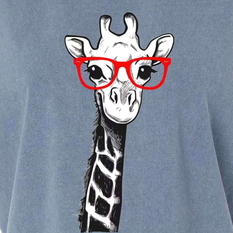 Giraffe With Red Glasses Gift For Zoo Animal Lovers Gift Garment-Dyed Women's Muscle Tee