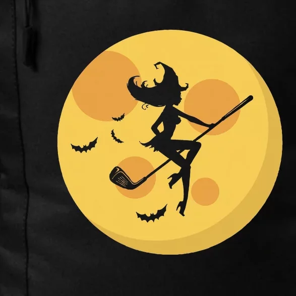 Golf Witch Riding Golf Stick Funny Halloween Golf Club Daily Commute Backpack