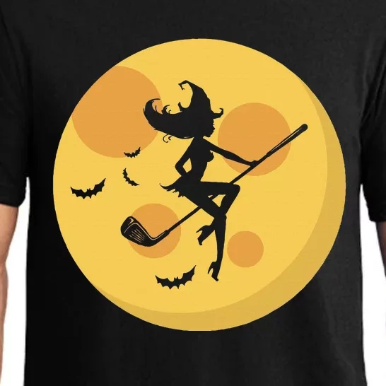 Golf Witch Riding Golf Stick Funny Halloween Golf Club Pajama Set