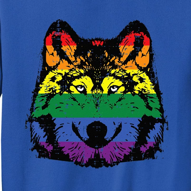 Gay Wolf Rainbow Flag Pride Month Lgbtq Ally Tall Sweatshirt