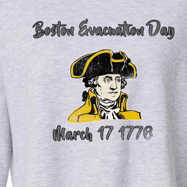 George Washington Revolutionary War Boston Evacauation Day Gift Cropped Pullover Crew