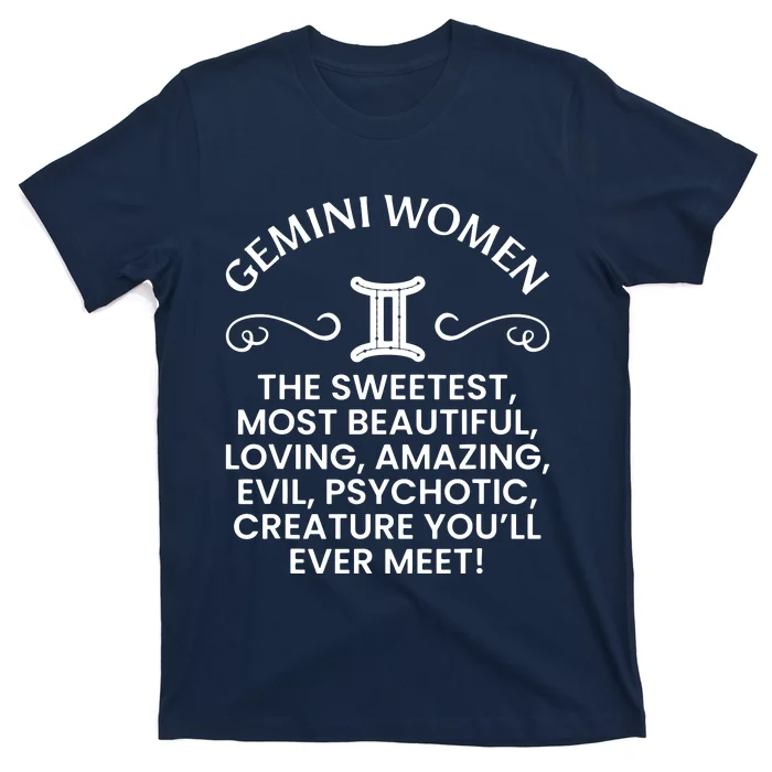 Gemini Women Sweetest Beautiful Funny Gemini Zodiac Signs T-Shirt