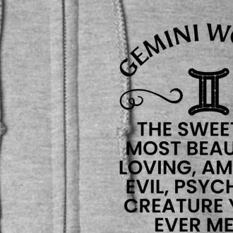 Gemini Women Sweetest Beautiful Funny Gemini Zodiac Signs Full Zip Hoodie