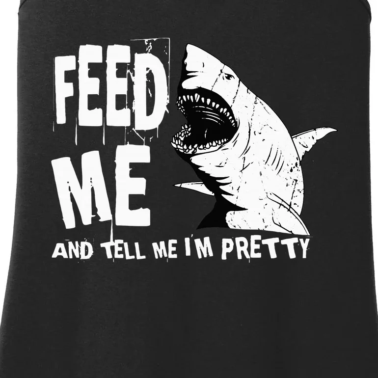 Great White Shark Feed Me Largest Predator Ocean Biologists Ladies Essential Tank