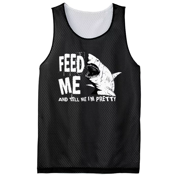 Great White Shark Feed Me Largest Predator Ocean Biologists Mesh Reversible Basketball Jersey Tank