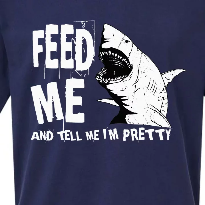 Great White Shark Feed Me Largest Predator Ocean Biologists Sueded Cloud Jersey T-Shirt