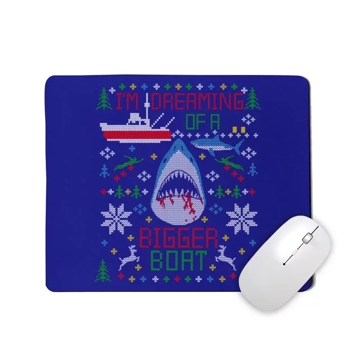 Great White Shark Fishing Ugly Christmas Sweater Party Gift Mousepad