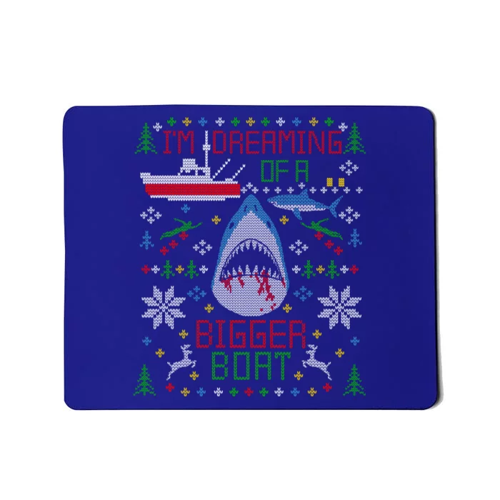 Great White Shark Fishing Ugly Christmas Sweater Party Gift Mousepad