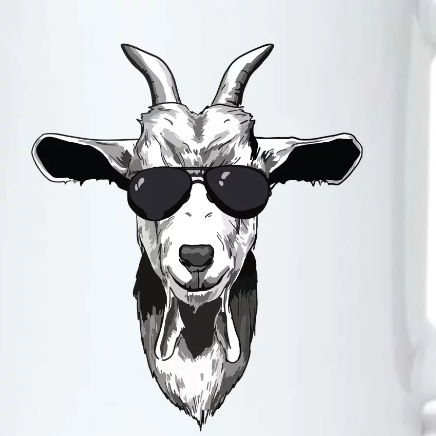 Goat With Sunglasses Black Color Changing Mug