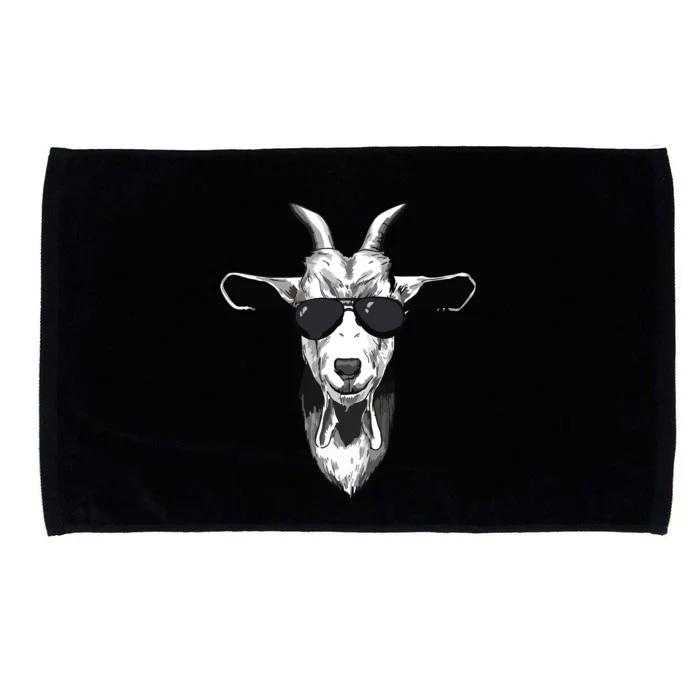 Goat With Sunglasses Microfiber Hand Towel